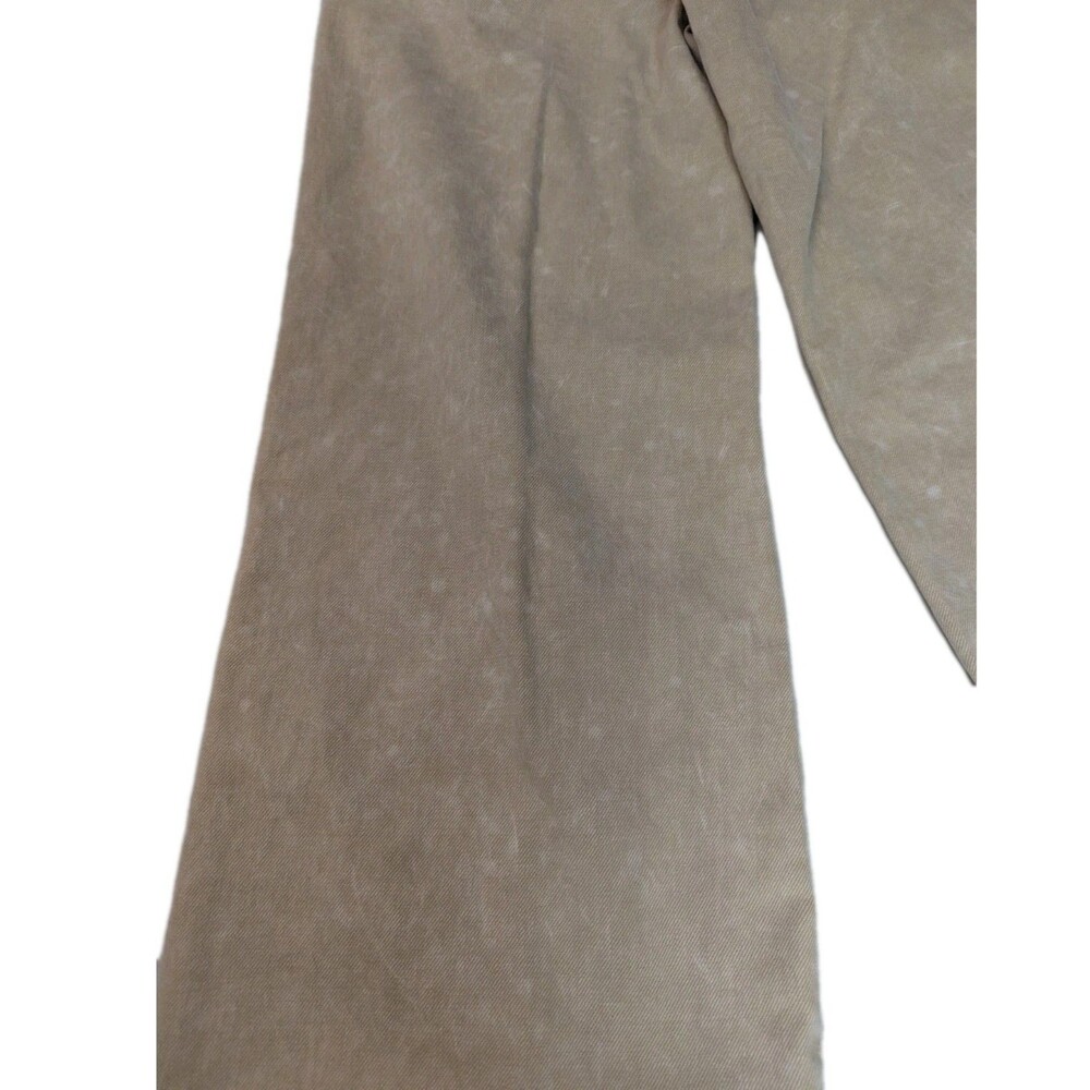 Easel Los Angeles Wide Leg Pants Medium Beige Button Fly High Rise Raw Hem Boho - Picture 15 of 16